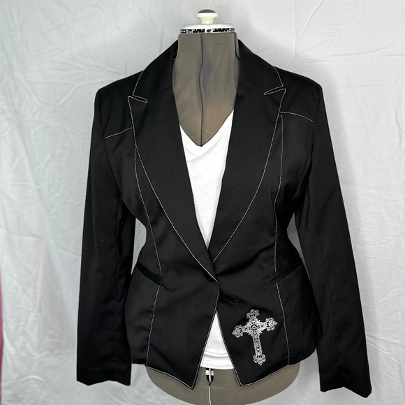 COWBOY TUFF Jackets & Blazers - COWGIRL TUFF Black Fitted Western Blazer/Jacket L